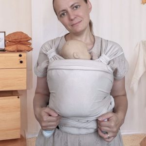 Pano elástico cinza.