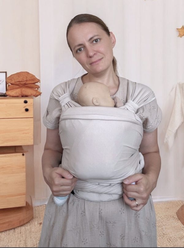 Pano elástico cinza.