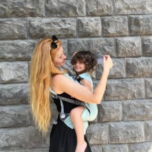 Sling de argolas azul claro.